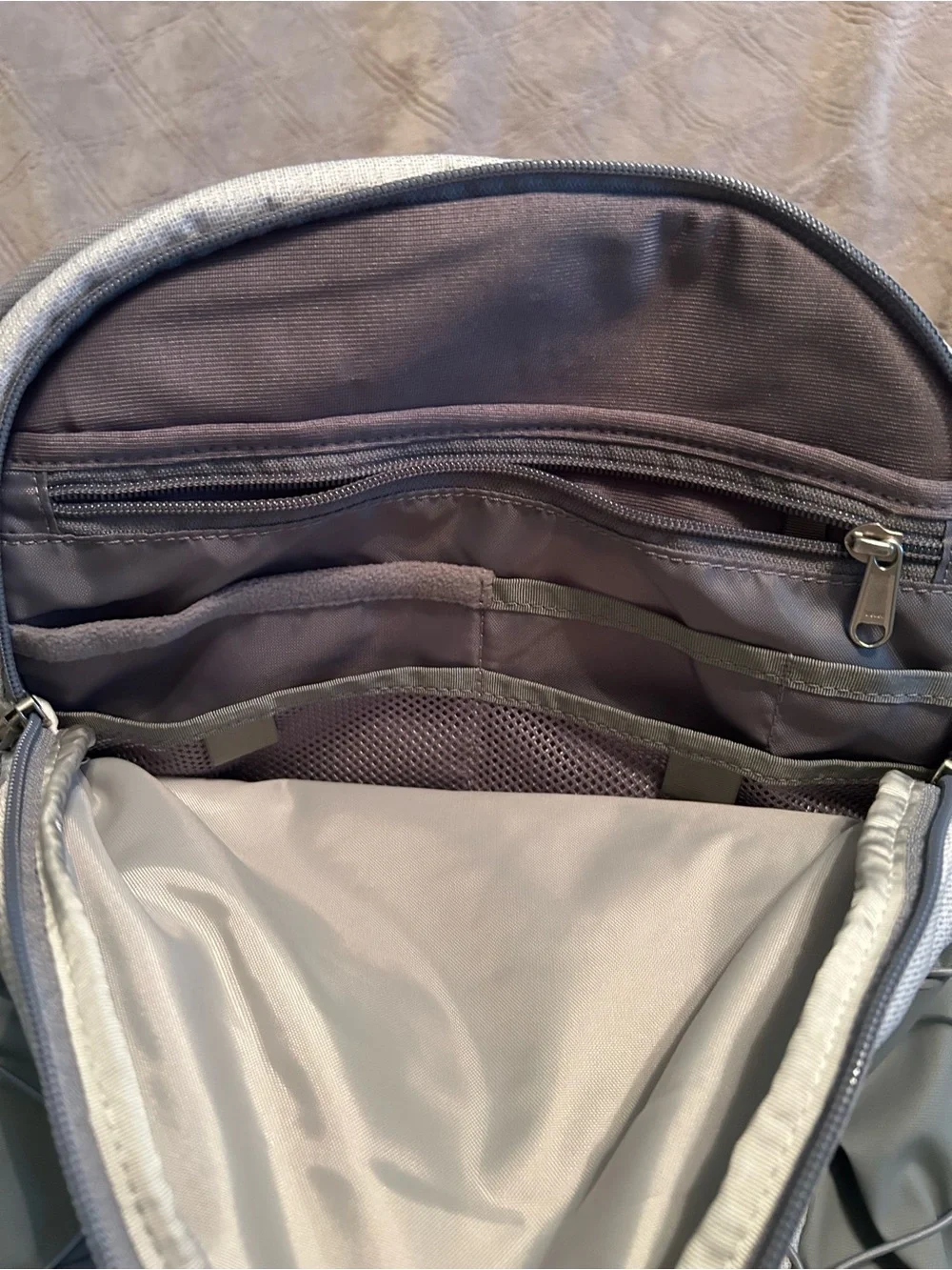 The North Face Borealis Light Gray and Charcoal Backpack - Picture 11 of 14